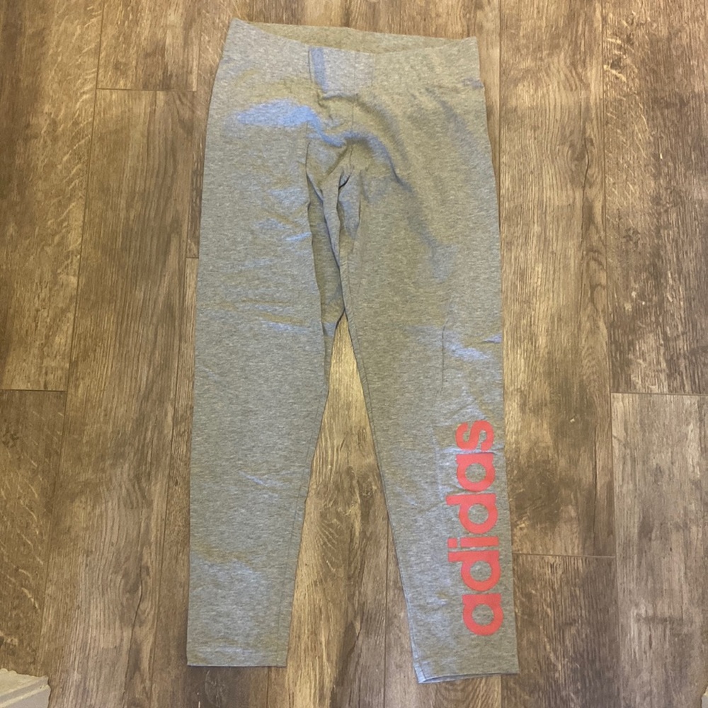 Adidas gray/pink leggings size M